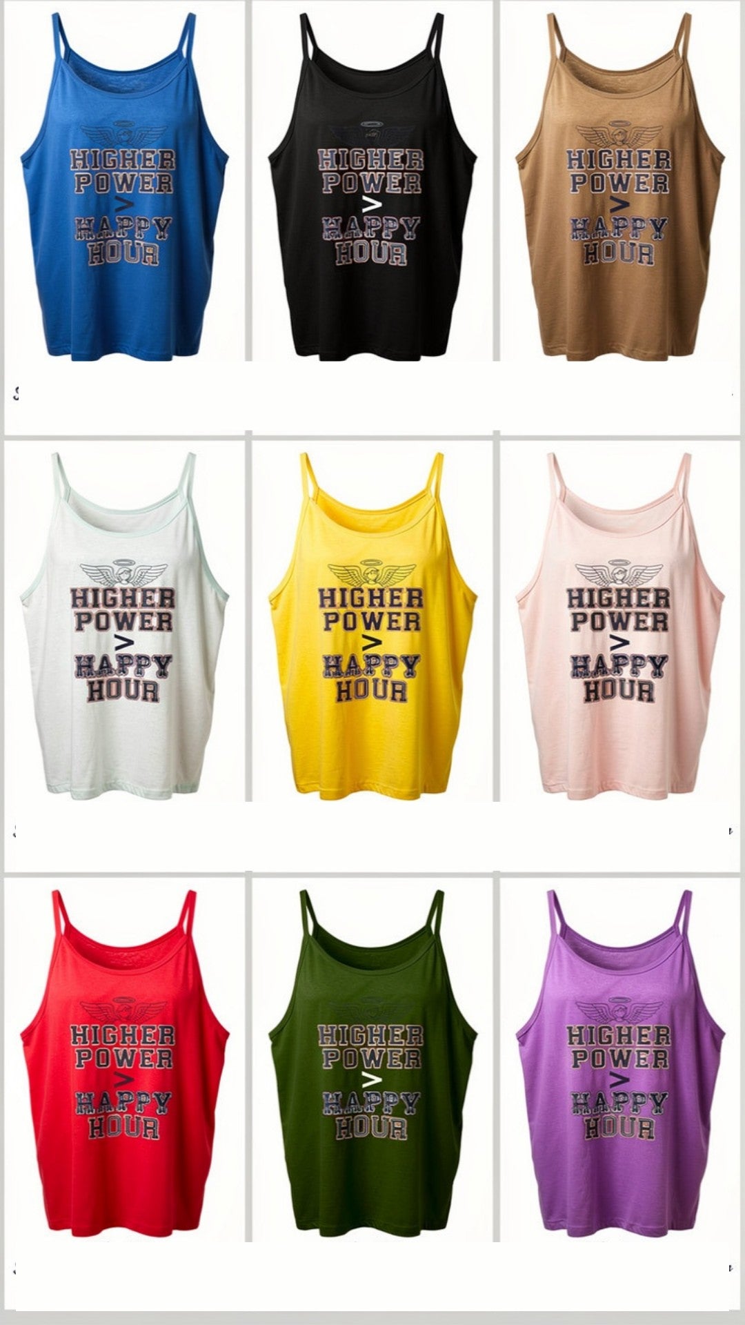Higher power > Happy Hour spaghetti strap and halter top
